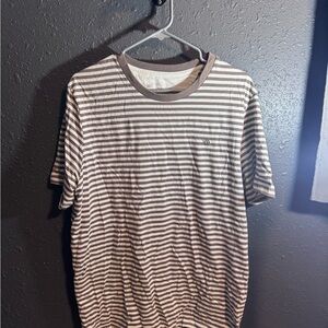 tentree Brown and White Striped Tee